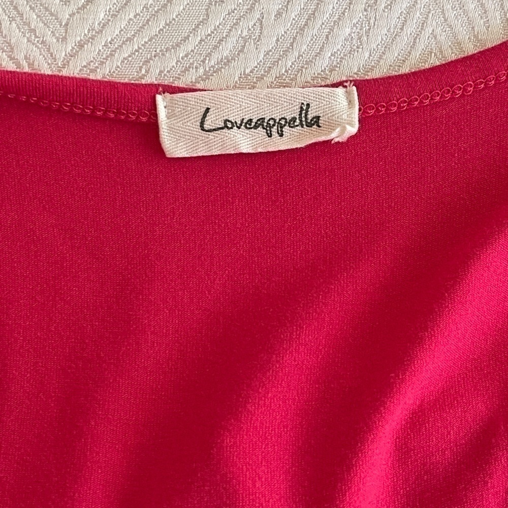 Loveappella Women's Red Rayon V-Neck 
Sleeveless Casual Long Maxi Dress Size PM - Picture 5 of 14